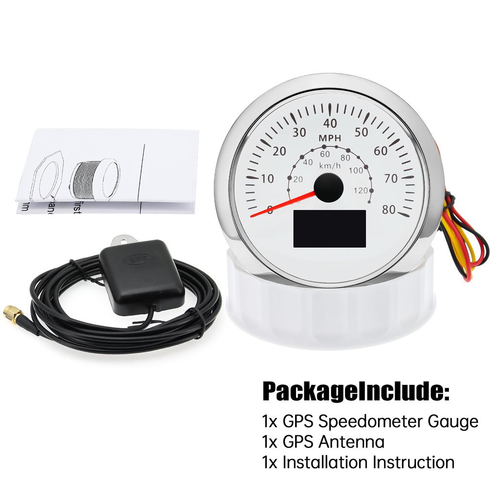 NEW 85mm 7 Color LED GPS Speedometer Odometer 0-120kmh 0-80MPH Speed Gauge COG TRIP Odometer Boat Car Truck Motorcycle 12V/24V