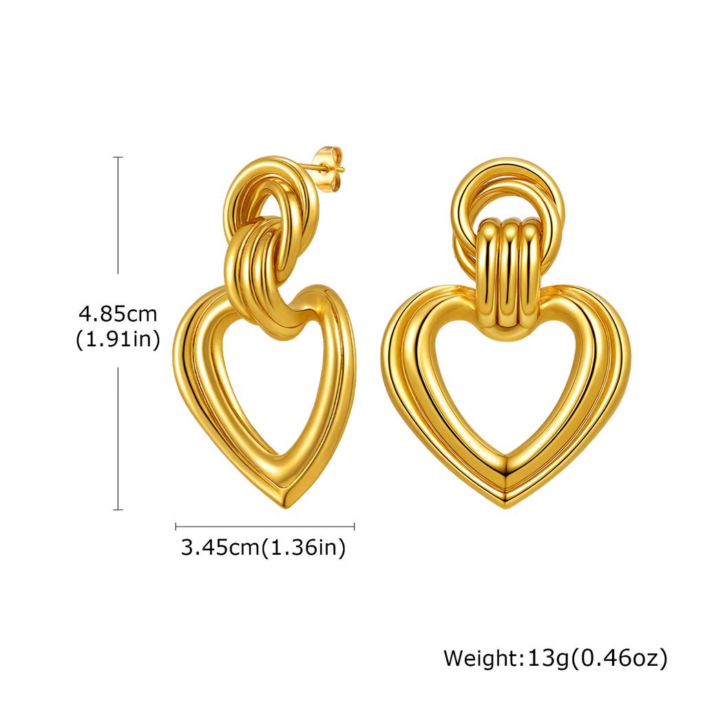 18k Gold Plated Multiple-layer Circular Earrings For Women, Exaggerated Drop Earrings, Geometric Jewelry Gift