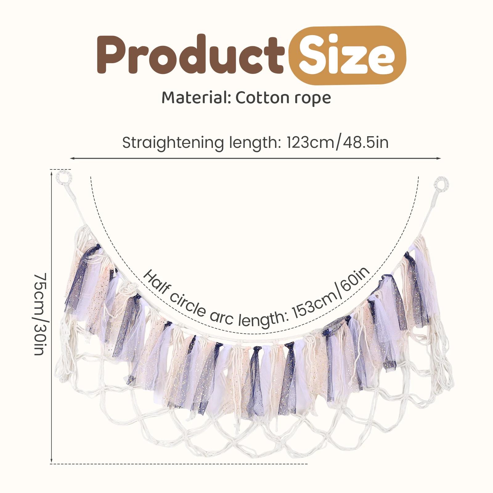 

Stuffed Animal Hammock Net Cotton Rope Hanging Plush Toy Storage Net with Tassel Room Decorative Toy Organizer Kids Stuffed Mesh