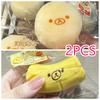 Soft Butter Texture Handmade Squishy 1Pc, Lovely Banana Bear Stress Toy, Premium Safe Food-Grade Silicone Material