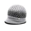 Hat women's autumn and winter new big brim wool hat old lady fleece warm ear protector knitted hat