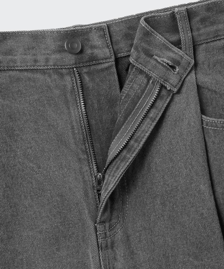 MUSINSA STANDARD Deep Tuck Overlap Wide Denim Pants [Gray]