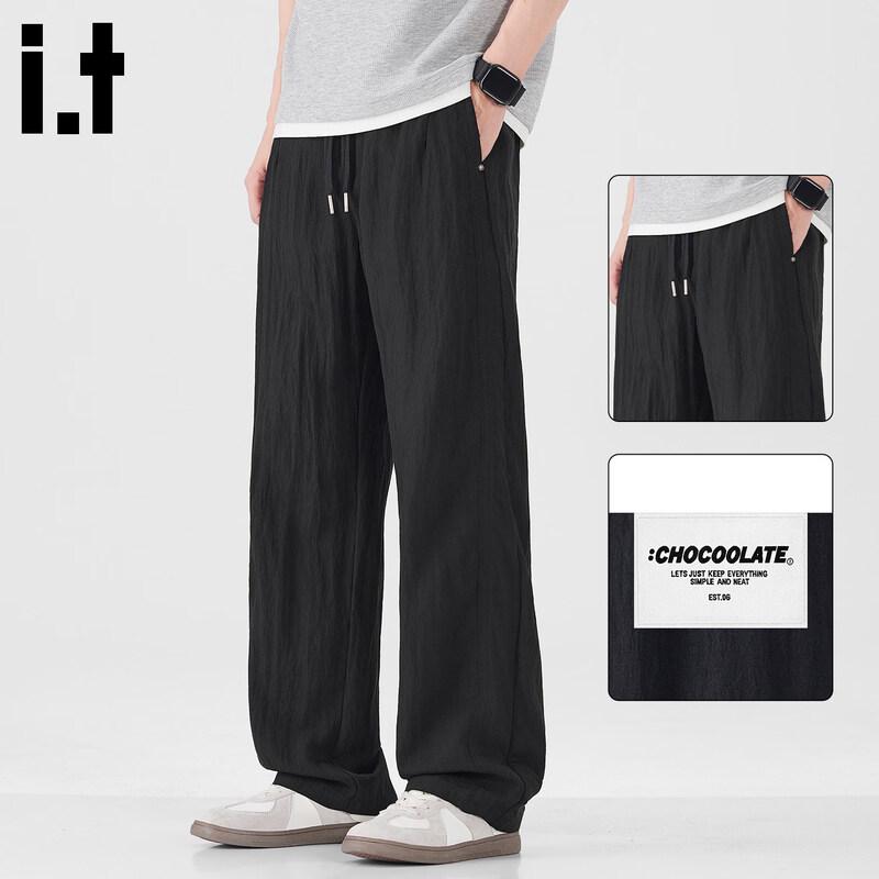 CHOCOOLATEit Men s Tencel Linen Loose Straight-Leg Casual Pants M