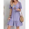 Summer Casual Loose V-neck Dress European American Women's Clothing