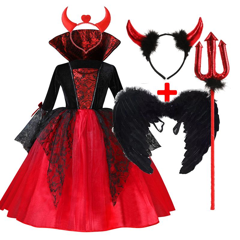 Meiteņu Cosplay Vampīra Halovīna Kleita Bērniem