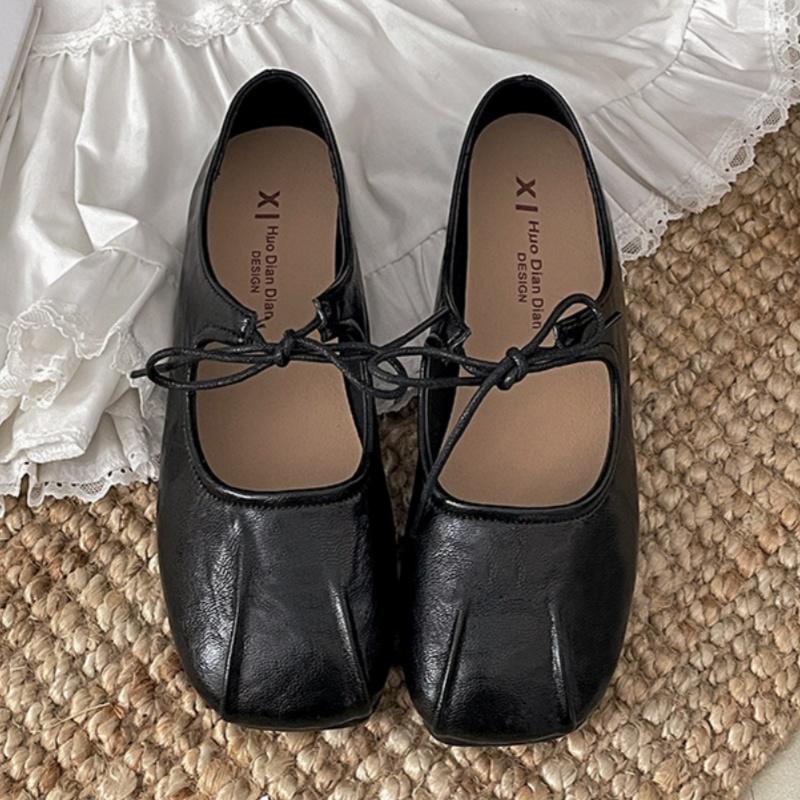 Fashion 2025 Spring Women Ballet Flats Shallow Mouth Shoes Butterfly-knot Casual Soft Sole Women Shoes Comfortable Leather Women Shoes