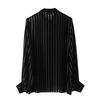 Zar Autumn New Women's Clothing French Style All-Matching Casual Silk Blended Velvet Shirt 9390109 800