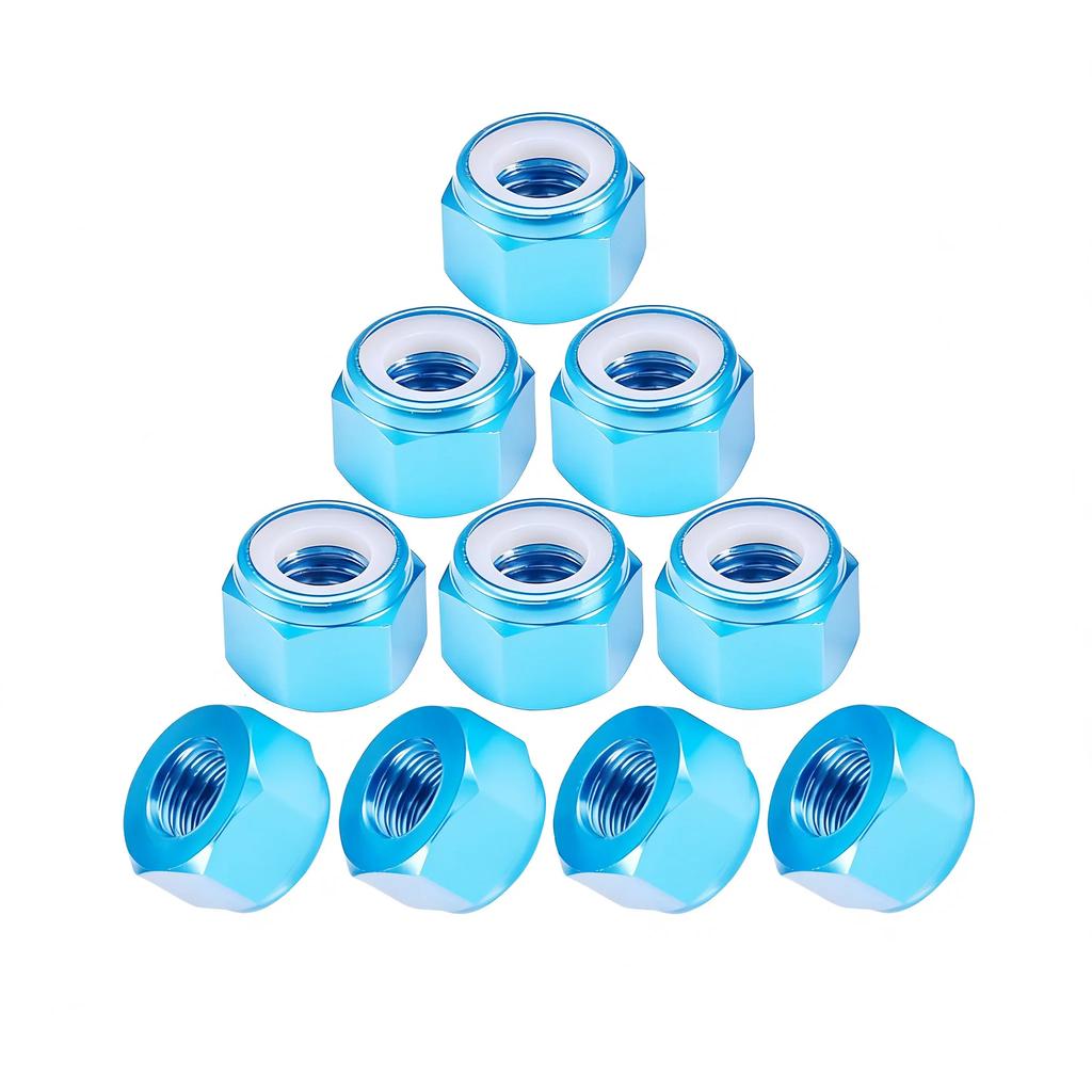 10 Pezzi Dadi autobloccanti con inserto in nylon M2-M5, Dadi esagonali antivibranti in alluminio 6061 per Droni, Applicazioni Automobilistiche ed Elettroniche