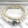 Akoya Pearl Necklace Natural Jewelry White Beige Approx. 43cm 6.5mm–7.0mm 28.8g Silver Clasp