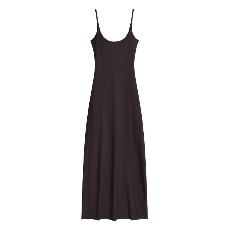 

Kaslead New Arrival Women s Clothing Fashion Style Fashion Tight Stretch Nylon Midi Skirt Dress 7901343 Brown L