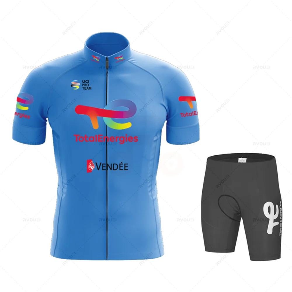 Total Energies 2025 Summer Profession Cycling Sweatshirt Set Men's Short Sleeve Jersey Cycling Clothing Bicycle Maillot Ciclismo