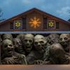 2D banner 1 piece, Halloween giant ghost, garage door decoration, outdoor wall decoration photo, Halloween decoration