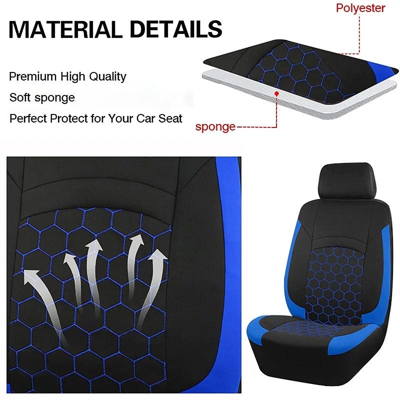 5 Seats Football Embroidery Car Seat Covers Polyester Fabric Honeycomb Seat Covers Universal Fit Most Car Suv Truck