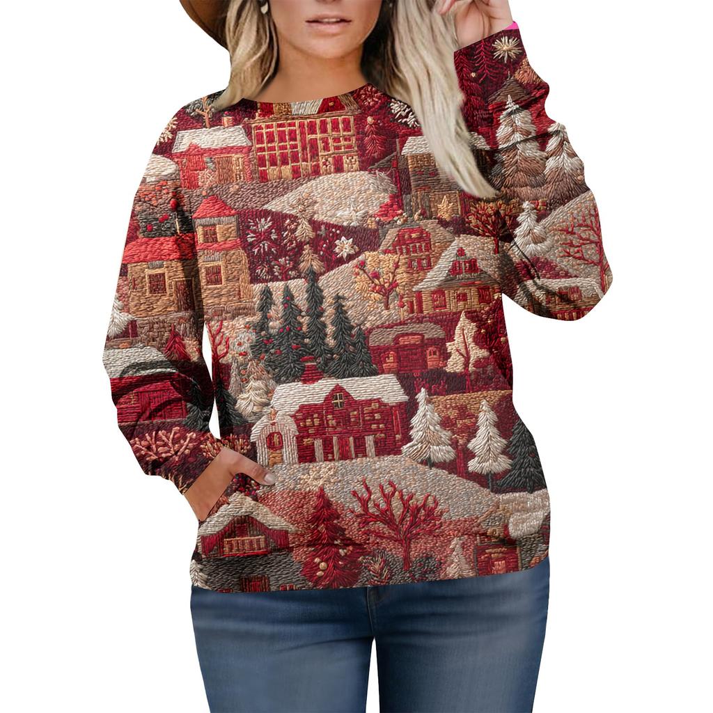 Christmas Sweatshirts For Women Sweater Cute Shirt Fall Pullover Top