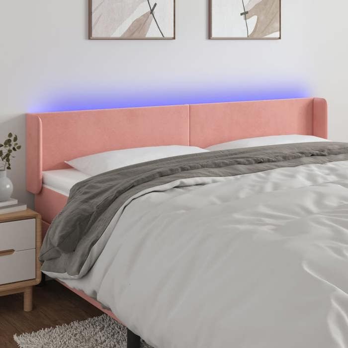 VidaXL Tête de Lit à LED Meuble de Chambre à Coucher Accessoire de Lit Double Tête de Cadre de Lit Intérieur Rose 3123015