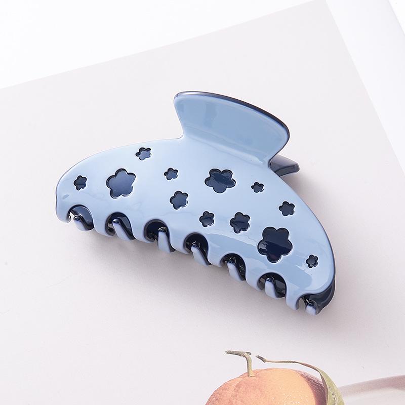 Tangli Flower Pattern Acetate Shark Hair Clip for Girls