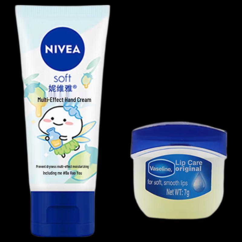 NIVEA Hand Cream & Vaseline Lip Therapy Set