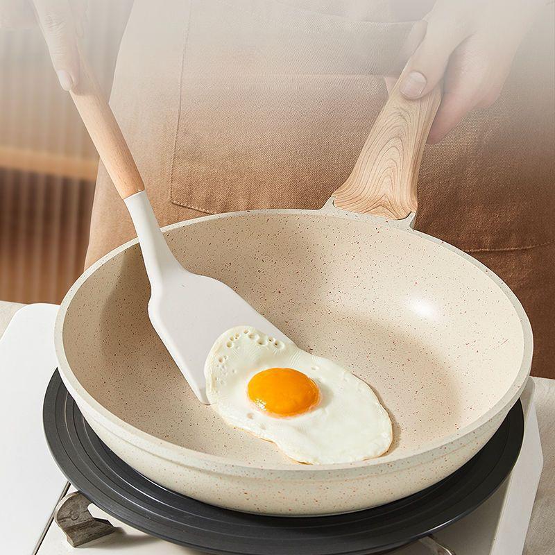 Silicone Wooden Handle Spatula Household Kitchen High Temperature Resistant Non-Stick Pan Cooking Spatula Frying Spatula Soup Spoon Utensils