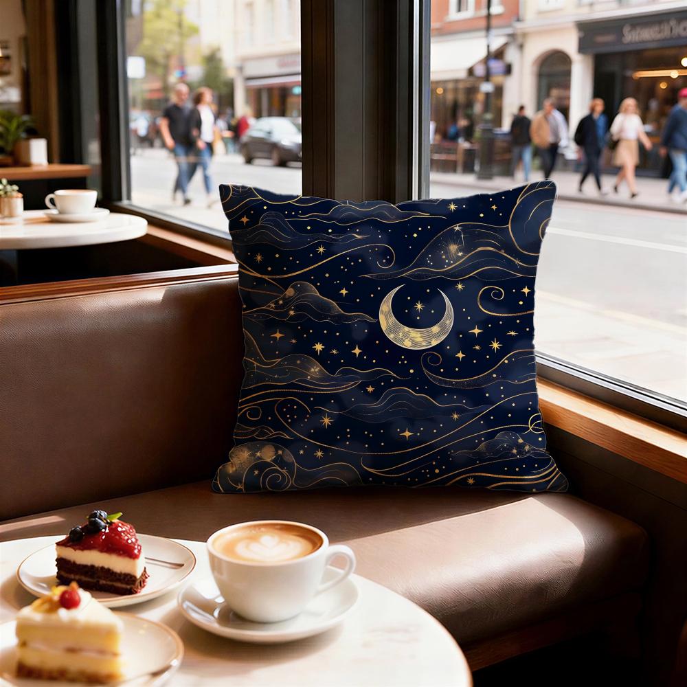 Starry Nebula Texture Cushion Cover Set of Decorative Short Plush Pillow Covers for Sofa Soft Cushion Case X Cm