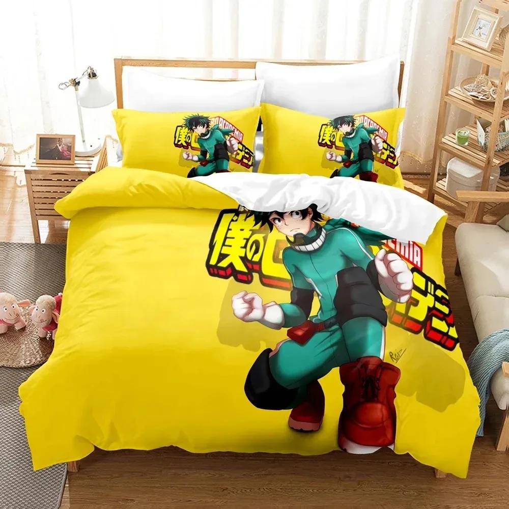 My Hero Academia Bedding Set Japan Anime Comfortable Quilt Cover Single Double Queen Twin Full Size Duvet Cover Teens Bed Linen