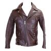 666 [Hervorragender Zustand] LJM-1TF Lammfell Seitenriemen Double Rider Jacke Jacke 34 Braun Gebraucht