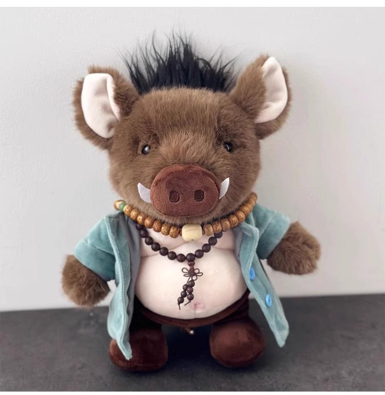 Internet Celebrity Style Black Myth: Wukong Zhu Bajie Plush Toy Backpack Pendant - Perfect Boyfriend Gift