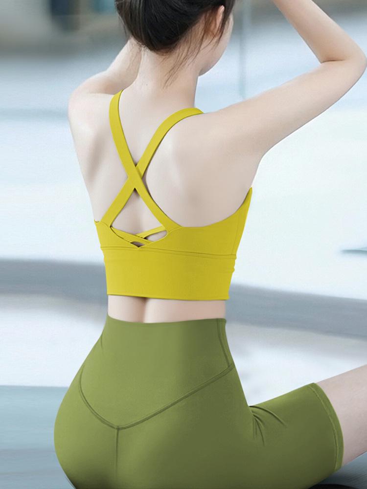 Women's 2026 High-Intensity Shockproof Fitness Bra - One-Piece Yoga Vest with Side Boob Support