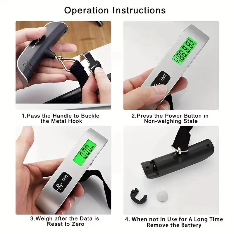 Portable Scale Digital LCD Display Electronic Scale 110lb/50kg Weight Suitcase Travel Weighs Baggage Bag Weight Balance Tool