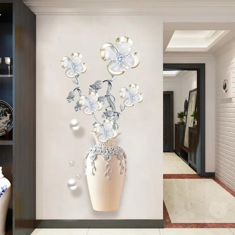 Blumen Vase Wandaufkleber Schlafzimmer Wohnzimmer Zuhause Selbstklebend Wasserdichte Aufkleber
