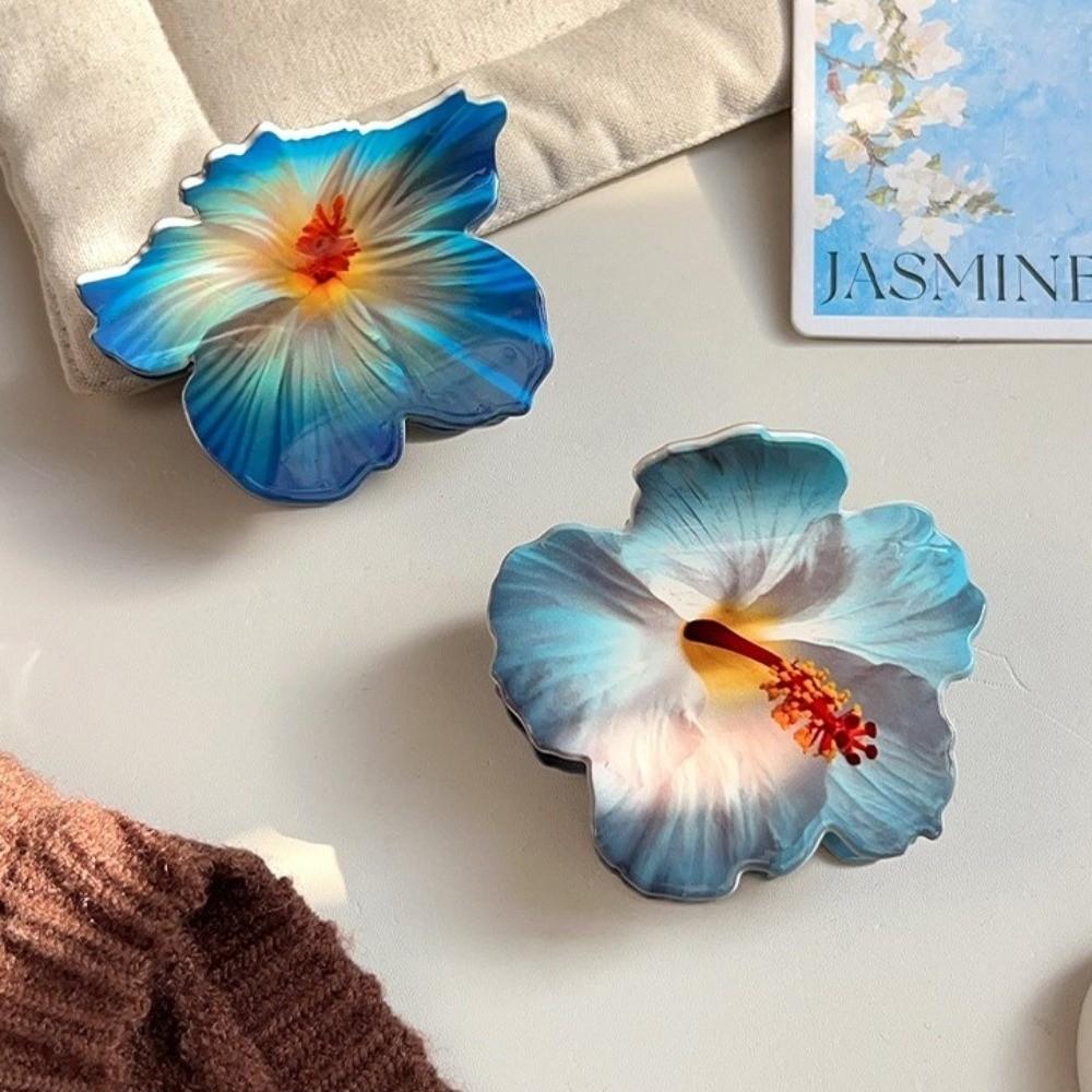 Double-sided Printing Hibiscus Flower Hair Claw Hawaiian Flower Hair Clip For Girls