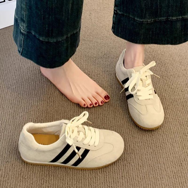 2025 New Fashion Versatile Casual Shoes Spring New Gray Sports Shoes Women's Maillard Light German Training Shoes Tide