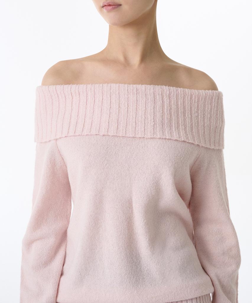 MUSINSA STANDARD WOMAN Women'S Turn Down Off-Shoulder Knit [Rose Water]