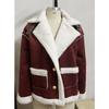 2026 New Women's Faux Fur Collar Jacket, Winter Warm Plush Cozy Casual Outwear with Fashionable Lapel Design for Cold Weather