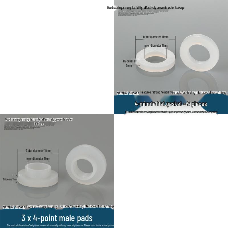 4-Minute Water Heater Seal: Silicone and Rubber Gaskets for Shower, 6-Point Inlet Pipe, 1-Inch Water Meter