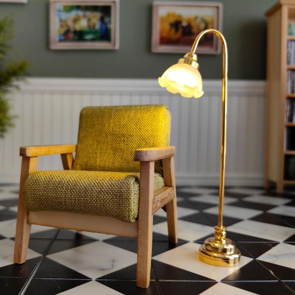7 Styles Miniature LED Golden Light Mini Ceiling Lamp Chandelier Doll House Accessories