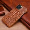 Genuine Cowhide Leather Case for IPhone 14 15 16 Pro Max Crocodile Skull Back Cover