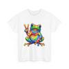 Humorous Gifts for Frog Lover Tie-Dye Frog Peace Sign Hippie T Shirt