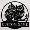Customizable Metal Owl Wall Art Personalized Family Name Sign Hot Sale for Entryway Garden Kitchen Dining Decor