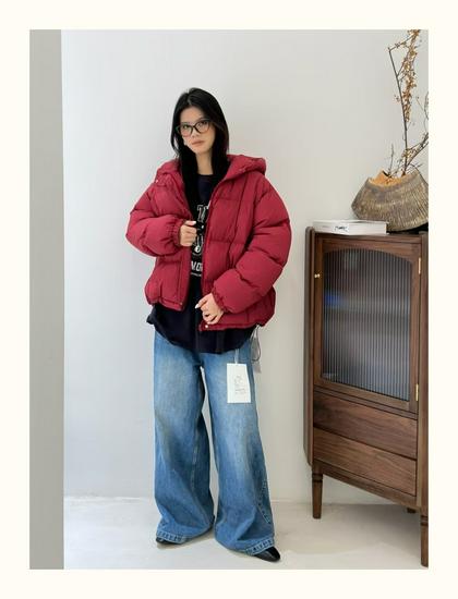 Winter Korean Style Loose Plus Size Casual Padded Cotton Hooded Jacket