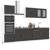 Conjunto de Armários de Cozinha, Calamar, 7 Peças, Preto