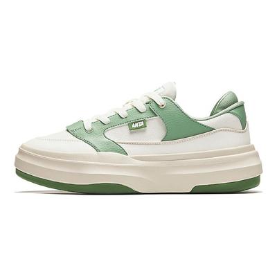 Cookie Bean Versatile Trendy Thick Sole Height Increasing Non-Slip Wear-Resistant Low-Top Skate Shoes Women Sneaker Green 922438011-4