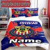 3pcs Duvet Cover Set (1*Duvet Cover + 2*Pillowcase, Without Core), Custom Name Club Deportivo Guadalajara Pattern Bedding Set, Home Bedroom Decor Gift