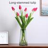 Künstliche Tulpe mit grünen Blättern Realistischer falscher Blumenstiel Hochzeitsparty Tischmittelstück Innen Außen Kunstblüte Dekoration