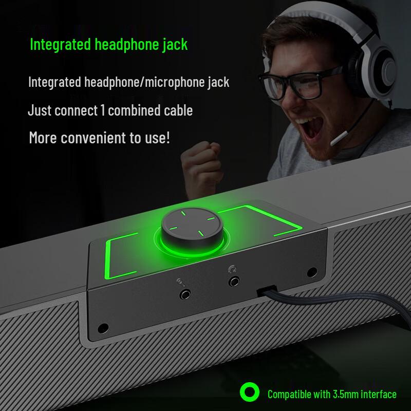 Newmine V1 Wired Gaming Computer Speaker with External Microphone CN plug (adapter included)