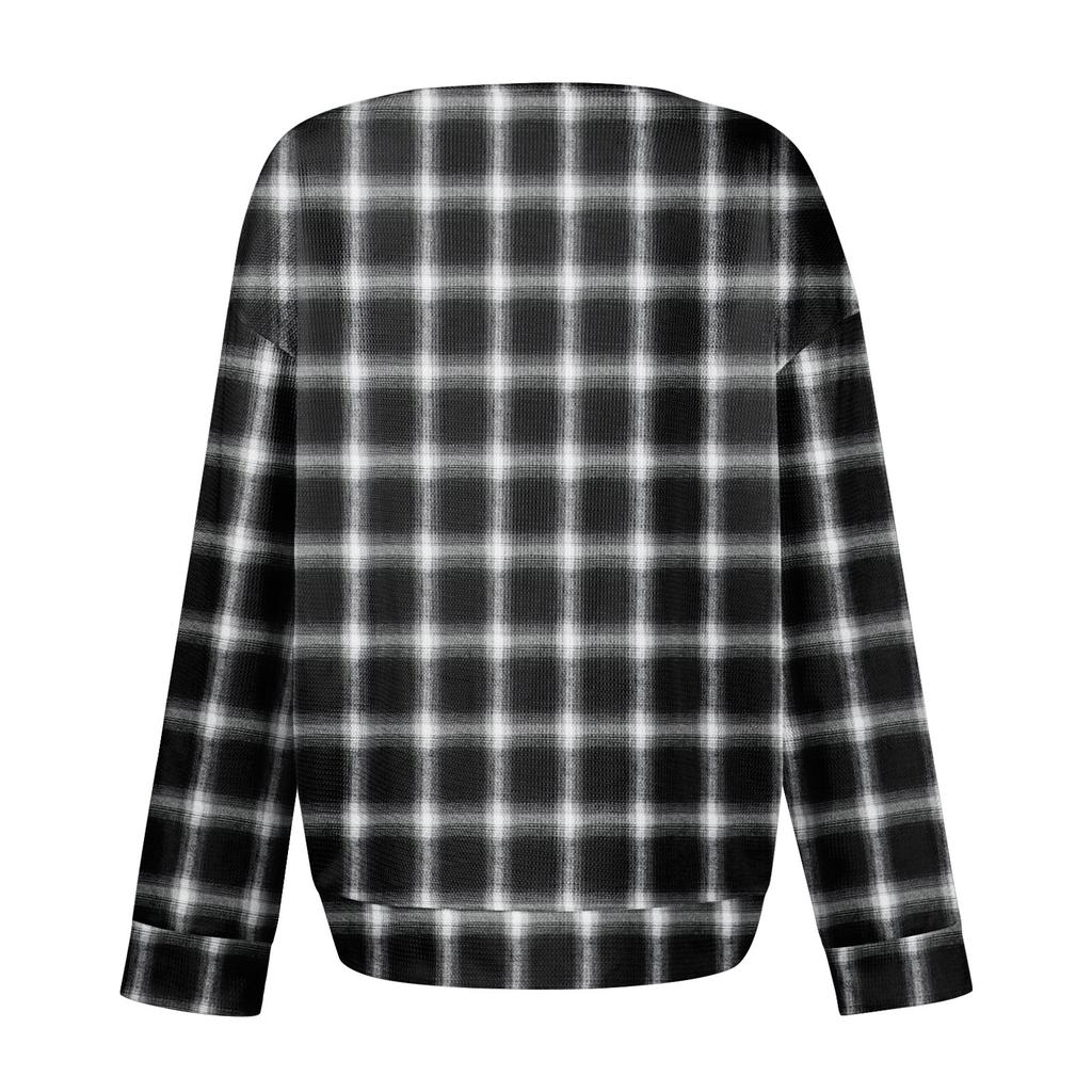 Dámské ležérní košile s dlouhým rukávem, topy na knoflíky s výstřihem do V, volný úplet, podzimní oblíbené pro ženy