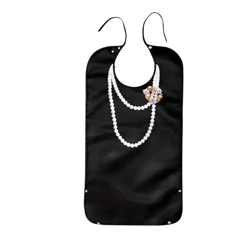

Creative Dining Protector Waterproof Elderly Bibs Foldable Snap Closure Adult Apron Oil-Resistant Saliva Towel Elderly Dining