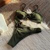Ribbed High Cut Brazilian Bikini Female Swimsuit Two-Pieces Bikini Set Women Swimwear Padded Bathing Suit Bather Swim