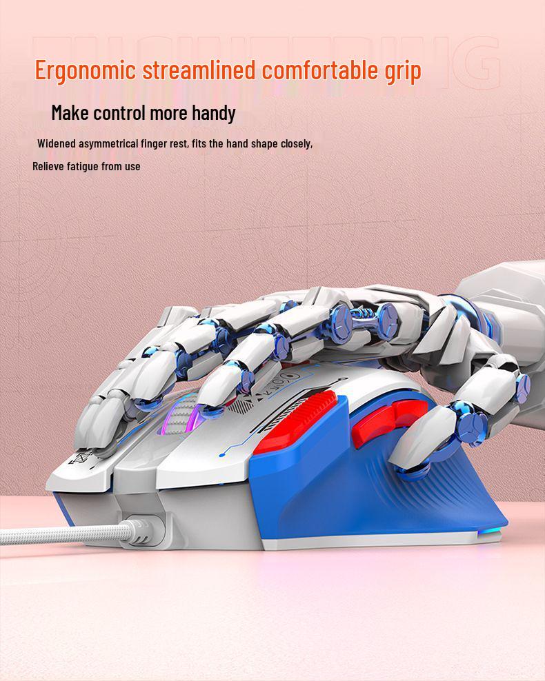 G7 Wired RGB Gaming Mouse with Macro Programming and Mecha Design
