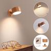360° drehbare magnetische LED-Wandlampe, Nachttischlampe, Leselampe, Buchenholz/Sapeli-Holz, Kleiderschrank, Badezimmer, Schlafzimmer, Geschenk
