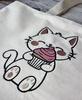 Shopper Bag with Embroidery Cat with Cupcake LB788 NeedleWoman Beige (39681008)